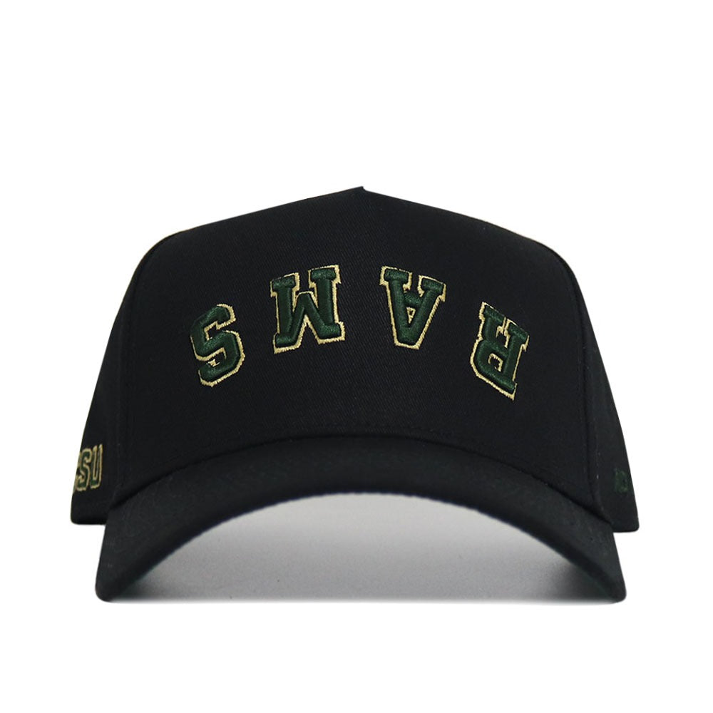 Upside Down RAMS Hat - Colorado State - Blackout - No Rivals