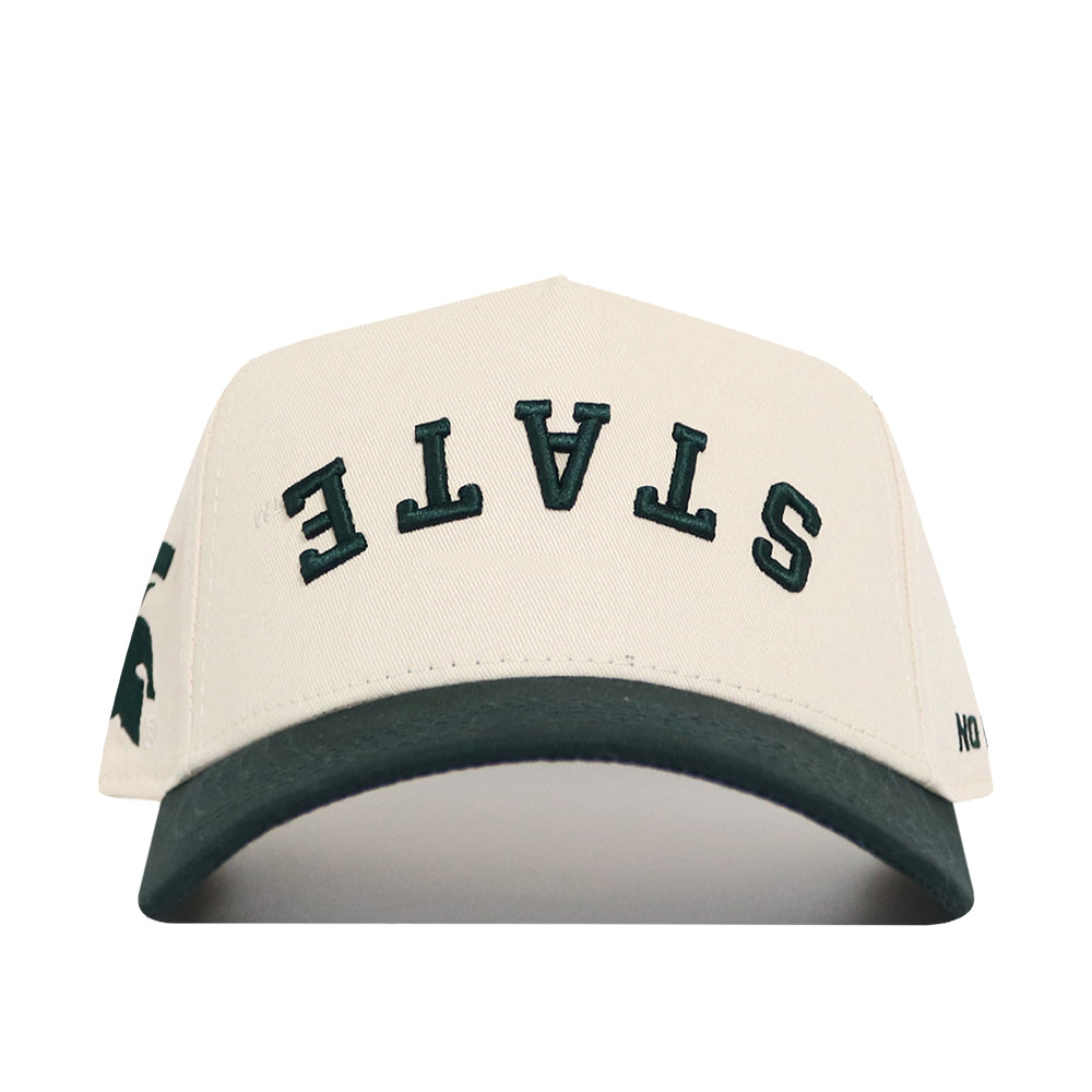 Upside Down STATE Hat - Michigan State - Classic Colors - No Rivals