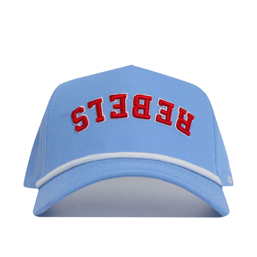 Upside Down Ole Miss REBELS Hat - Powder Blue - No Rivals