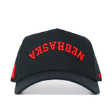 Upside Down NEBRASKA Hat - Blackout - No Rivals