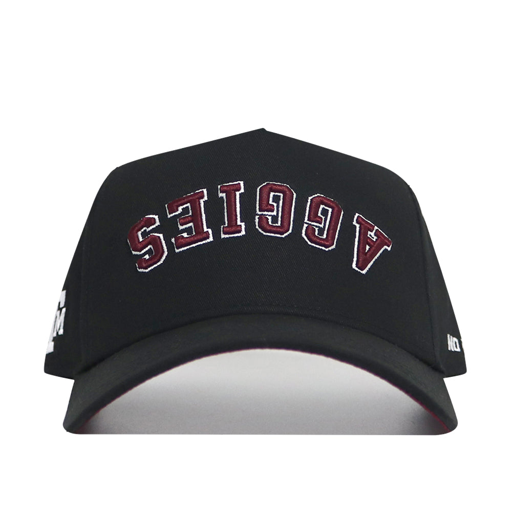 Upside Down Texas A&M AGGIES Hat - Blackout - No Rivals