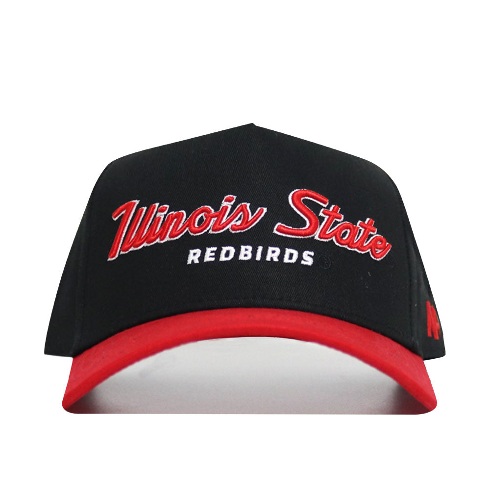 Illinois State Retro Script Hat - Black Classic - No Rivals