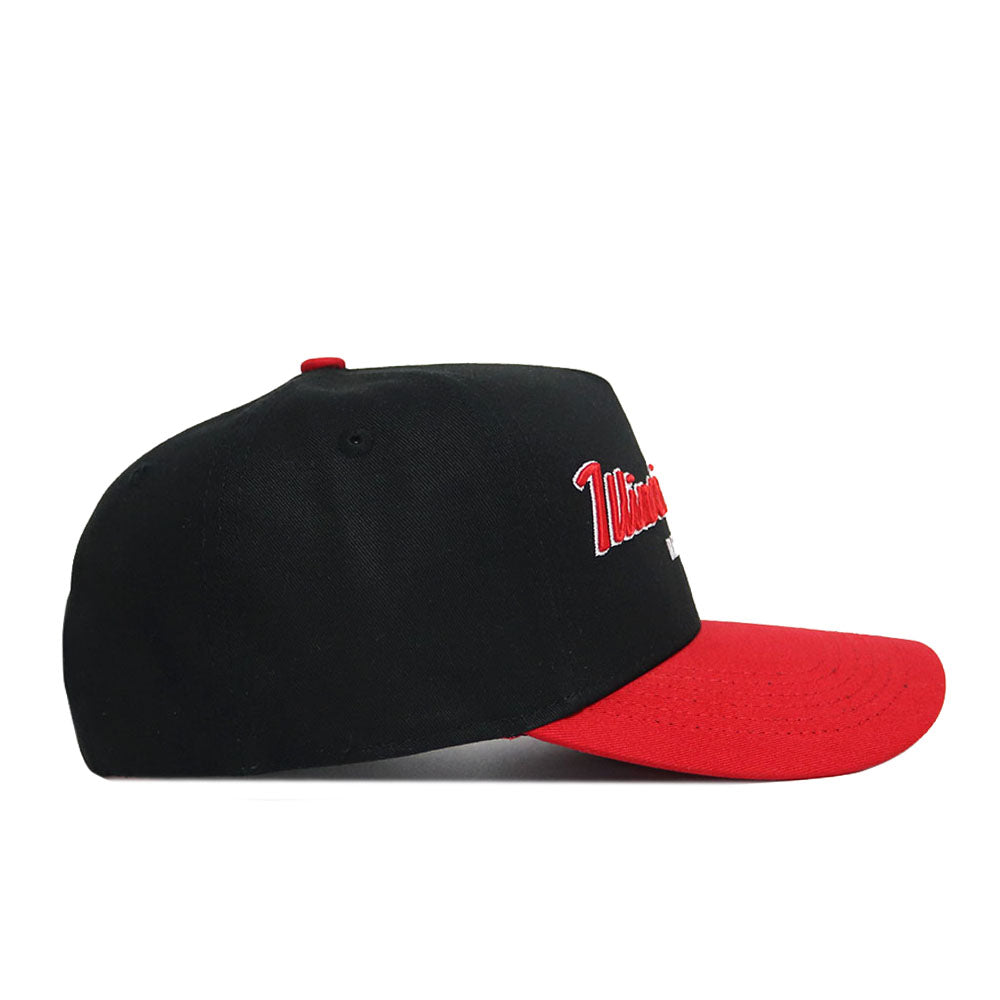 Illinois State Retro Script Hat - Black Classic - No Rivals