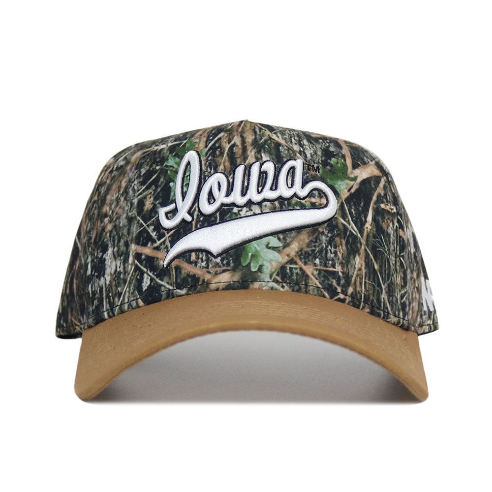 Iowa Script Camo Hat - Explorer Edition - No Rivals