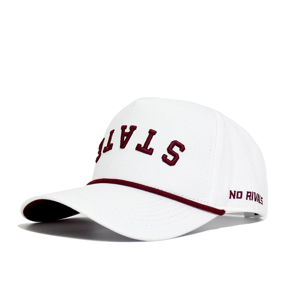 Upside Down STATE Hat - Mississippi State - Whiteout - No Rivals