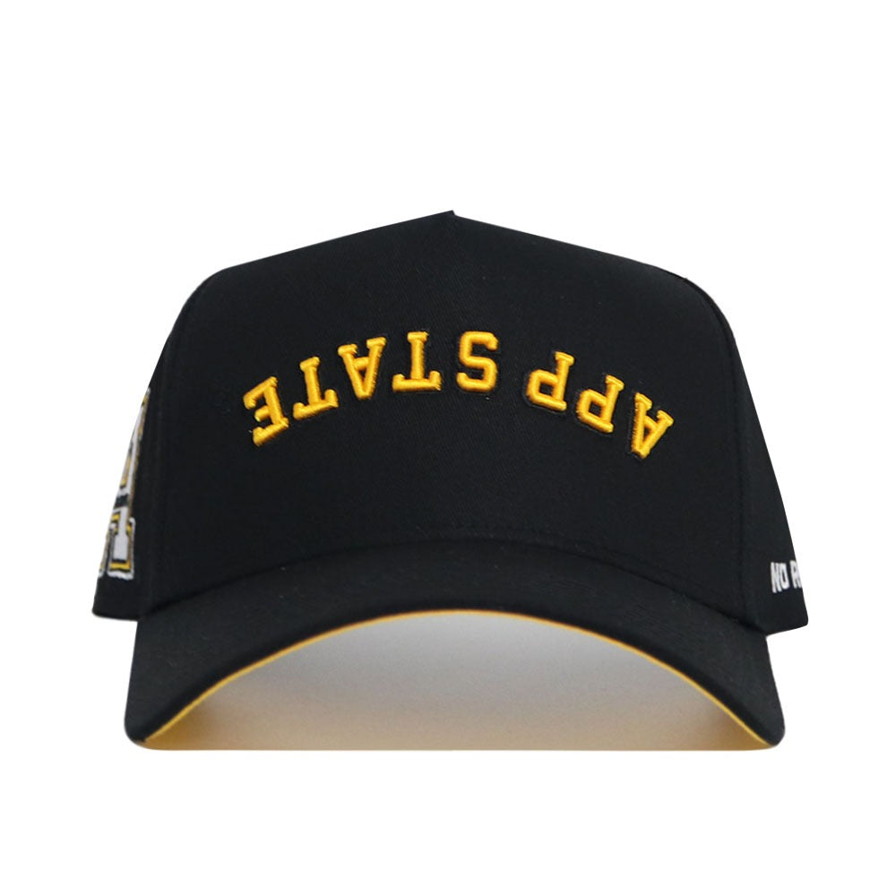Upside Down APP STATE Hat - Blackout - No Rivals