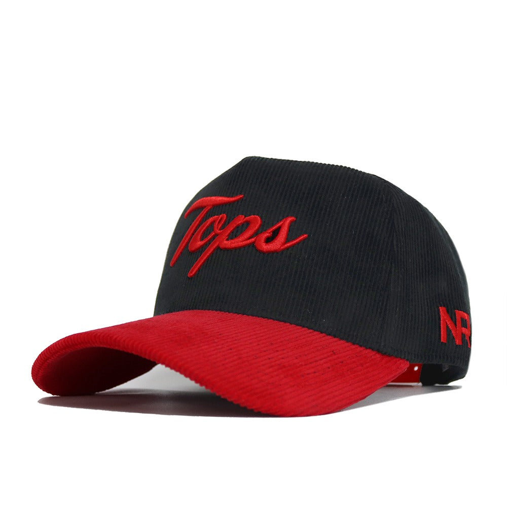 WKU Tops Script Hat - Black/Red Corduroy - No Rivals