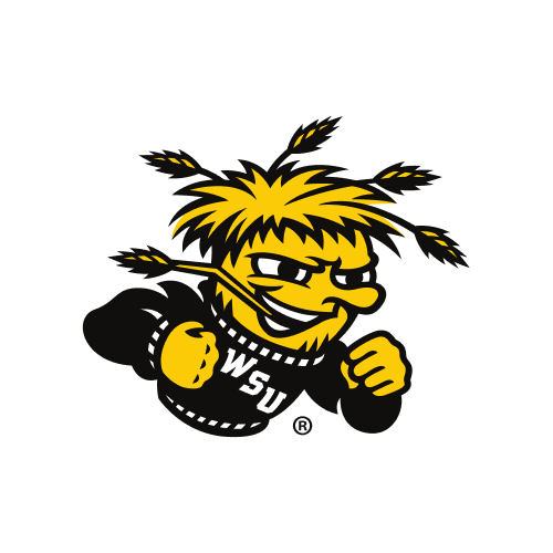 Cartoon mascot with a yellow, spiky head resembling wheat, wearing a black sweater labeled WSU, and holding up fists in a fighting stance. The background is plain light gray.