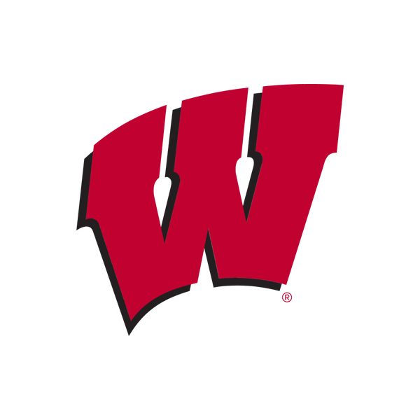 A bold, red, stylized letter W with a black shadow outline on a light gray background.
