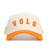 The No Rivals Right Side Up VOLS Hat features classic Tennessee Volunteers colors with "VOLS" embroidered in orange on high-quality white cotton and an orange curved brim. Officially licensed for true fans.