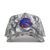 The No Rivals Boise State Outland Hat is a camouflage snapback featuring a blue and orange horse head logo, representing the Broncos. Made from high quality cotton with a structured fit for comfort and style.