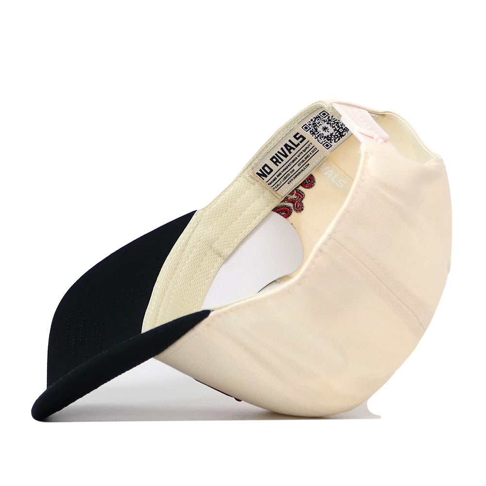 Turn heads on game day with the Indiana Hoosiers Halftime Hat from No Rivals—a cream and black snapback turned inside out to proudly display its inner stitching, tags, embroidered logo, and signature NO RIVALS label near the sweatband.