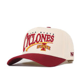 Show off your team spirit with the No Rivals Iowa State Cyclones Stride Hat—a beige and red snapback cap featuring the Iowa State Cyclones text and iconic I logo embroidered on the front, a bold red brim, side N logo embroidery, and classic style perfect for your gameday look.