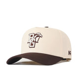 A beige and brown Bowling Green State Falcons Espresso Hat by No Rivals, featuring a snapback design with a stylized BG and an embroidered falcon logo on the front. The bill is brown, and the NR branding appears on the side.
