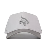 Texas State Graphite Hat in light gray with a darker gray brim and an embroidered bobcat mascot logo on the front.