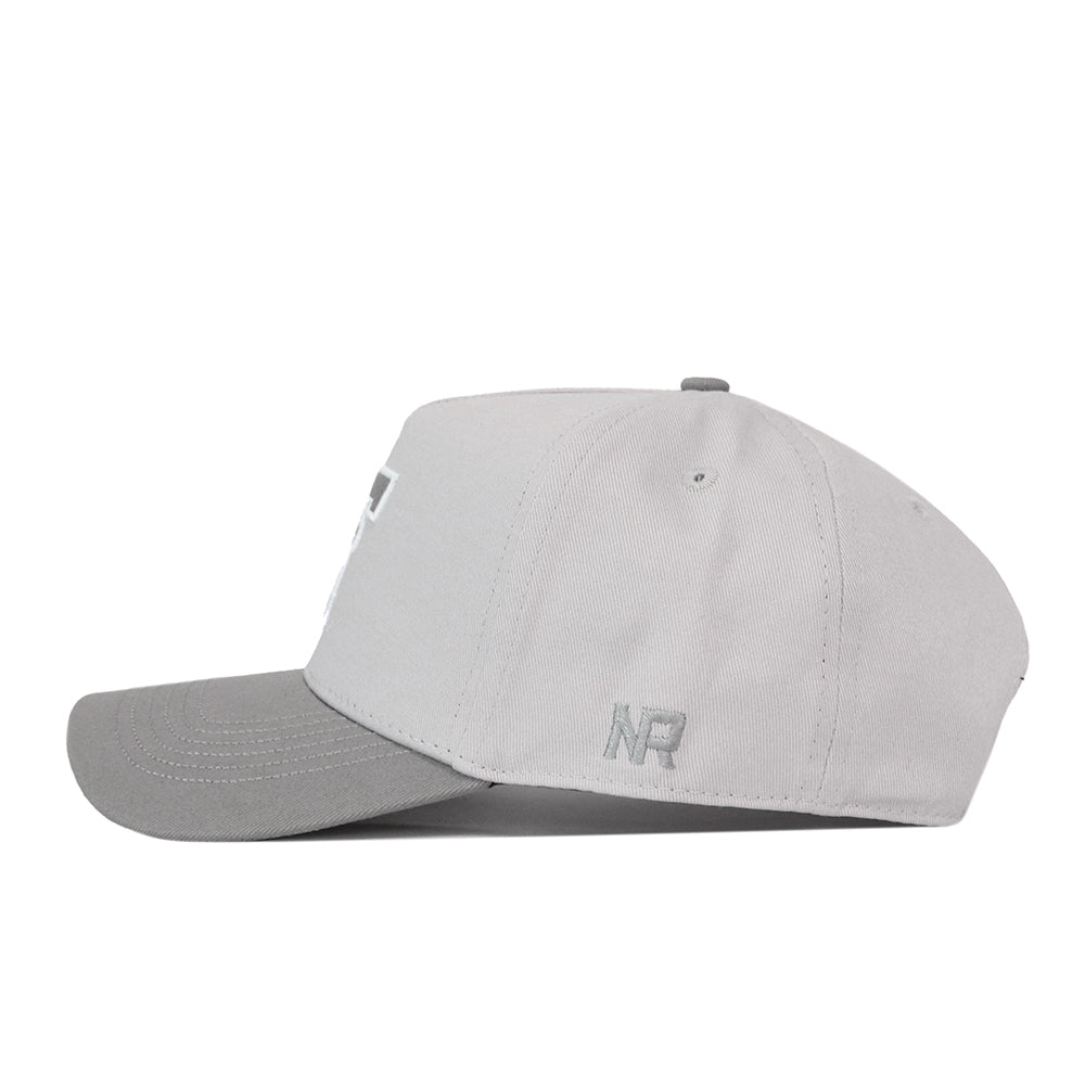 Texas Tech Graphite Hat in light gray with a darker gray brim, a snapback closure, and a small logo embroidered on the side.