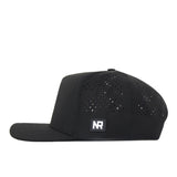 Black Virginia Tech Hokies Football Mascot Hat with a perforated back and an embroidered rectangular logo on the side.