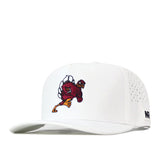 White performance fabric Virginia Tech Hokies Football Mascot Hat - White with an embroidered maroon mascot logo on the front.