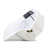 White Colorado Football Hat - White snapback showing the interior labels and a small gold and black embroidered logo on the side.