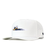 Georgia Tech Yellow Jackets Football Mascot Hat - White snapback baseball cap with an embroidered yellow jacket mascot and perforated performance fabric side panels.