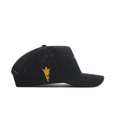 The No Rivals Arizona State Golf Hat in black features side ventilation holes, a gold and maroon trident logo on the left, a structured fit, and is officially licensed. Shown in left side profile against a white background.