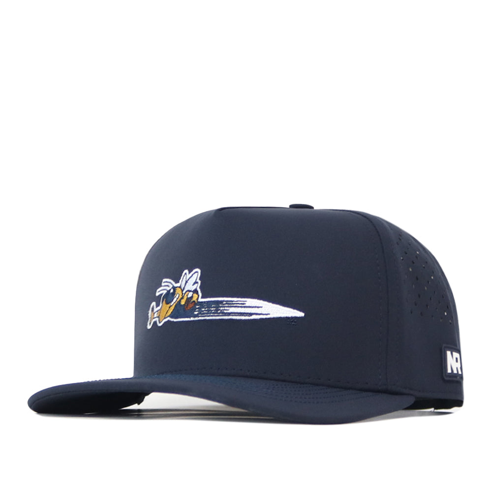 Navy Georgia Tech Yellow Jackets Football Mascot Hat with an embroidered yellow jacket mascot and a small logo on the side.