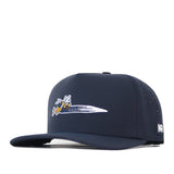 Navy Georgia Tech Yellow Jackets Football Mascot Hat with an embroidered yellow jacket mascot and a small logo on the side.