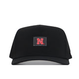 Complete your gameday look with the Nebraska Cornhuskers Trainer Hat by No Rivals—a black snapback featuring a rectangular front patch with a bold red ‘N’ outlined in white.