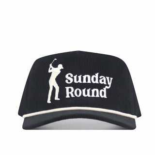 Sunday Round Corduroy Golf Hat - Black | No Rivals Golf Collection