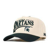 Show your Michigan State team spirit with the No Rivals Michigan State Spartans Stride Hat, featuring a stylish cream and green colorway. This structured fit snapback is crafted from high quality cotton and showcases the Michigan State Spartans name and Spartan helmet logo embroidered prominently on the front, delivering both comfort and classic team pride.