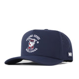 Navy Fresno State Golf Hat by No Rivals featuring the Bulldogs mascot and “Fresno State” embroidered on the front. Made from performance fabric, this officially licensed cap includes a curved bill, side ventilation holes, and an adjustable snapback for a comfortable fit.