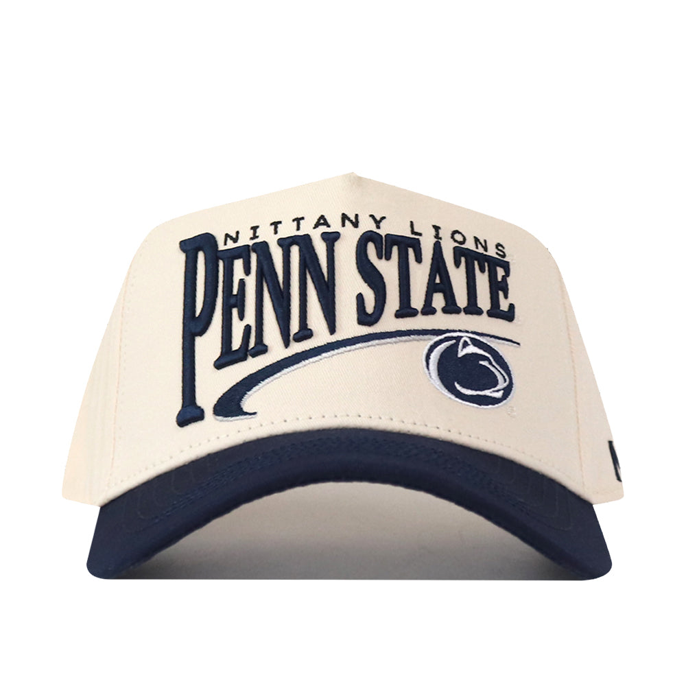 Show your Penn State pride in the No Rivals Penn State Nittany Lions Stride Hat. This cream and navy snapback features the Nittany Lions and Penn State logo embroidered on the front, a structured fit, and durable high-quality cotton for long-lasting comfort.