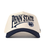 Show your Penn State pride in the No Rivals Penn State Nittany Lions Stride Hat. This cream and navy snapback features the Nittany Lions and Penn State logo embroidered on the front, a structured fit, and durable high-quality cotton for long-lasting comfort.