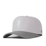 The No Rivals Arizona State Graphite Hat features a light gray design with a curved brim and an officially licensed, embroidered white trident logo on the front. Embroidered gray text accents the side of the cap, while a snap back closure offers an adjustable fit. The hat is displayed against a plain white background.
