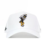Show off your school spirit with the Wake Forest Golf Hat - White from No Rivals, featuring an embroidered cartoon mascot in gold pants, black coat, and a top hat swinging a golf club—perfect for completing your gameday look.