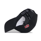 The WKU Golf Hat - Black by No Rivals is a black snapback cap shown inside out to display interior stitching, "NO RIVALS" text, and features a red and white embroidered logo patch on the side of the brim.