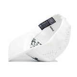 The Arkansas Clubhouse Hat by No Rivals is shown sideways against a plain white background, featuring a structured fit, perforated holes for ventilation, a curved brim, and NO RIVALS text on the inside band.