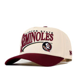 Show your Seminoles pride with the No Rivals Florida State Seminoles Stride Hat. This structured fit snapback features a cream and maroon design, an embroidered Florida State Seminoles name and Seminole head logo on the front, and a maroon bill. Crafted from high quality cotton, this stylish cap offers comfort and lasting style for any FSU fan.