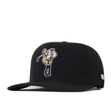 No Rivals Purdue Golf Hat - Black: This black snapback hat features an embroidered cartoon golfer swinging a club on the front, a small NR logo on the side, and a convenient Snap Back Adjustment for the perfect gameday fit.