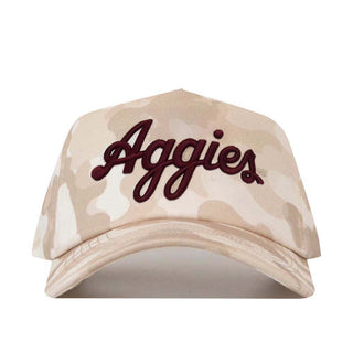 Texas A&M Script Sand Camo Hat - Unstructured