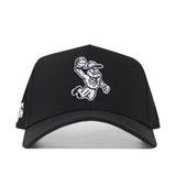 The No Rivals Texas A&M Ol' Sarge Basketball Hat in black features Ol' Sarge mid-jump with a basketball, embroidered on a polyester-cotton blend snapback for lasting style and comfort.