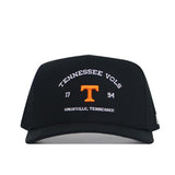 The No Rivals Tennessee Outlaw Hat - Black is a snap back cap featuring an orange T and a white embroidered TENNESSEE VOLS, 1794, KNOXVILLE, TENNESSEE logo on the front; officially licensed for fans.