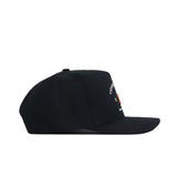 The No Rivals Tennessee Outlaw Hat - Black is a side-view baseball cap with a flat brim, minimal design, and an official snap back closure, displayed against a plain white background.