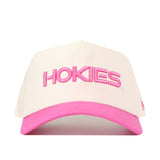 Show your support in style with the Virginia Tech Pink Out Hat by No Rivals. This officially licensed white baseball cap features “HOKIES” embroidered in pink on the front and a vibrant pink brim, making it a perfect breast cancer awareness hat.