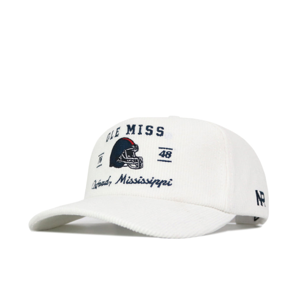 Ole Miss Vintage Cord Hat - White - No Rivals