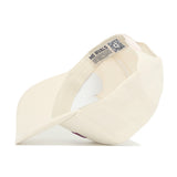 The Mississippi State Sideline Hat by No Rivals is shown from underneath, revealing the inner band labeled NO RIVALS and a QR code inside. This light-colored snapback cotton cap is displayed on a plain white background.