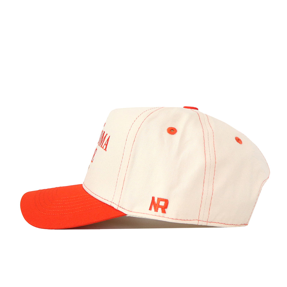 Show your Oklahoma State spirit with the No Rivals Oklahoma State Cowboys Vintage Hat—a cream-colored snap back featuring an orange brim and orange stitching. Finished with the NR initials embroidered in orange on the side, it’s the perfect touch to complete your gameday fit.