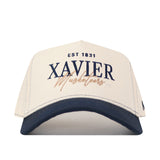Show your Xavier pride on gameday with the No Rivals Xavier Musketeers Vintage Hat—a white and navy baseball cap featuring an embroidered EST 1831 XAVIER Musketeers logo on the front.