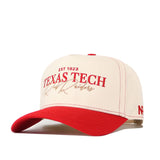 Show your Red Raiders pride with the No Rivals Texas Tech Red Raiders Vintage Hat, a cream and red baseball cap featuring “EST 1923 TEXAS TECH Red Raiders” printed on the front with a signature detail. Crafted from high-quality cotton, this adjustable snap back hat ensures a perfect fit for gameday.