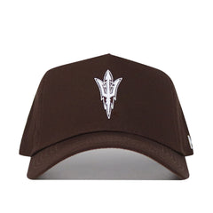 The Arizona State Americano Hat is a brown, structured baseball cap made of high-quality cotton with a white embroidered trident logo on the front, shown against a plain white background.